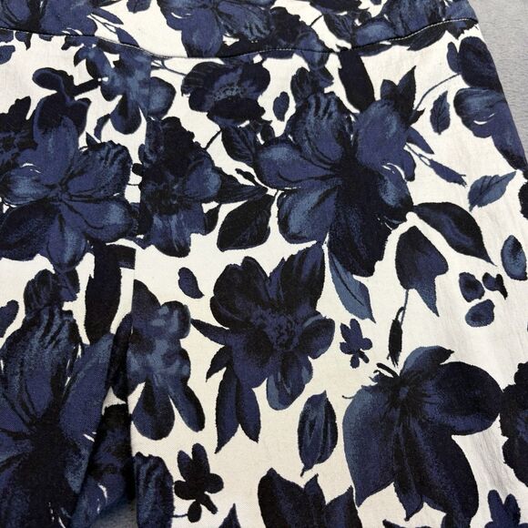 Joseph Ribkoff Womens Pants Size 10 Navy Floral Print Straight Leg Ankle - Picture 3 of 9